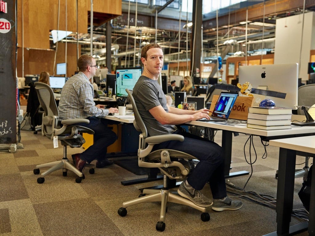 Mark Zuckerberg workspace